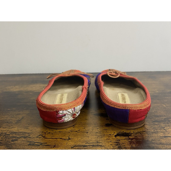 Naked Feet Flats Loafers‎ Womens Sz 8M Orange Red Blue Sequins Boho - Picture 6 of 12